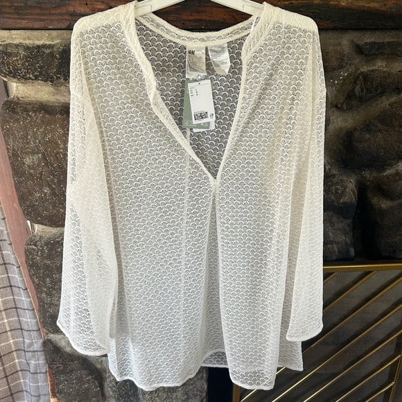 NWT H&M White Knit Beach Coverup - Picture 4 of 7